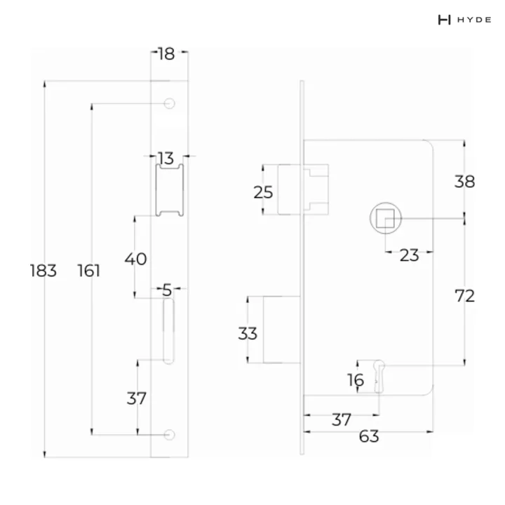 HYDE AR4-101 — Plano con medidas