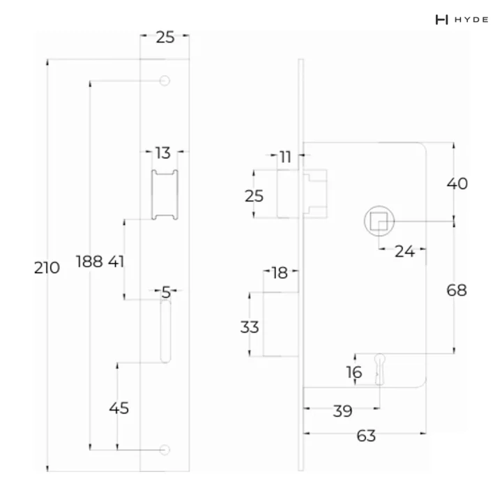 HYDE AR4-102 — Plano con medidas