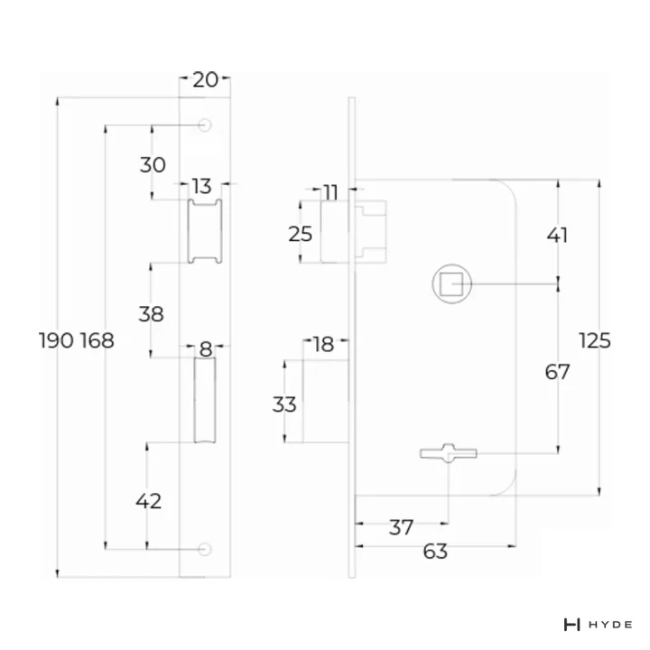 HYDE AR4-110 FC — Plano con medidas
