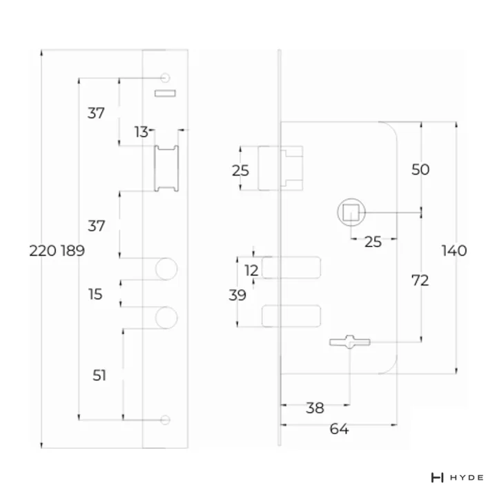 HYDE AR4-111 DP — Plano con medidas