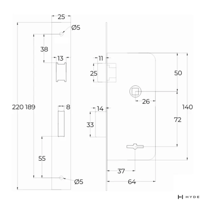 HYDE AR4-111 — Plano con medidas