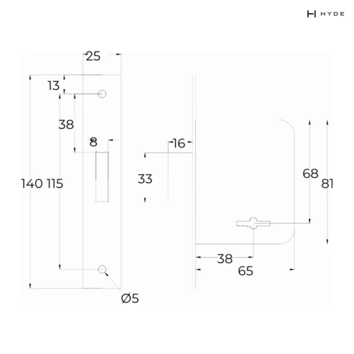 HYDE AR4-1121 — Plano con medidas