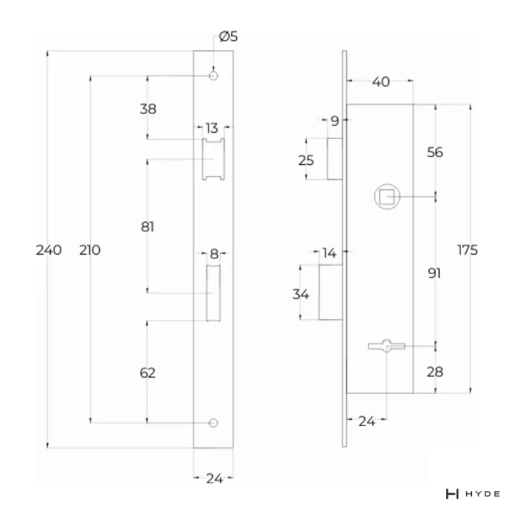 HYDE AR4-1140 — Plano con medidas