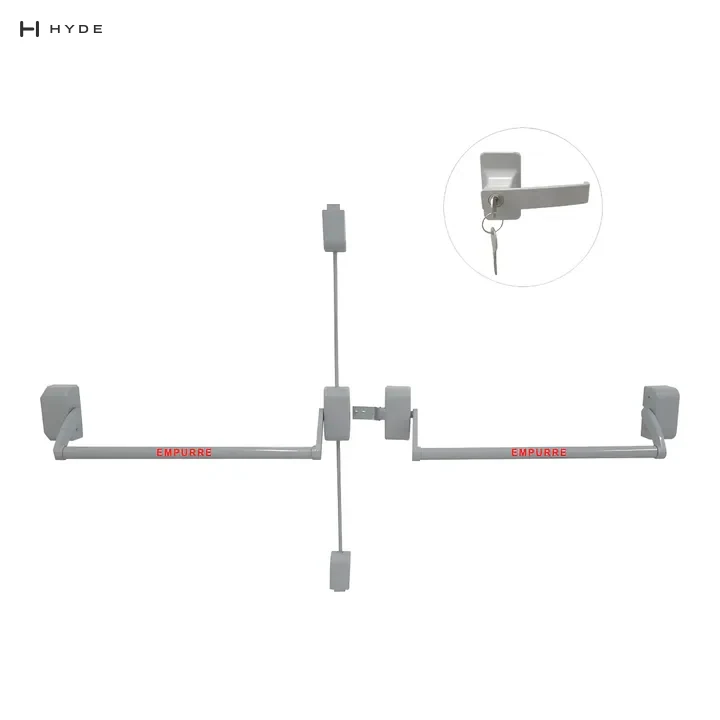 HYDE BR2-DK Double-door panic bar, with outside lever and key
