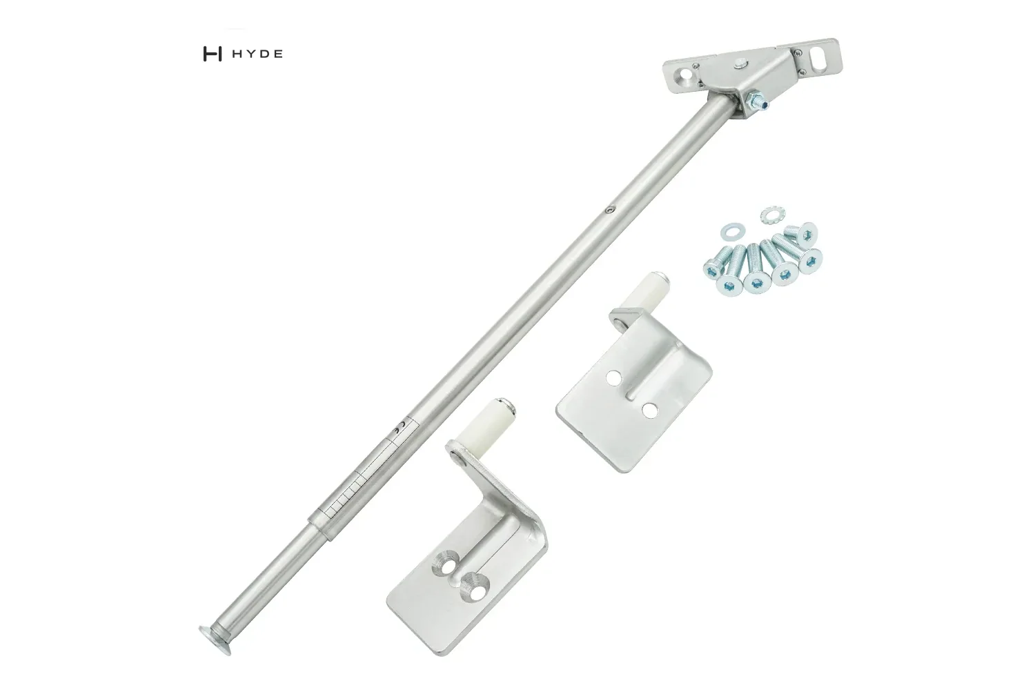 DC02 door coordinator, zinc-plated steel, with its two support brackets