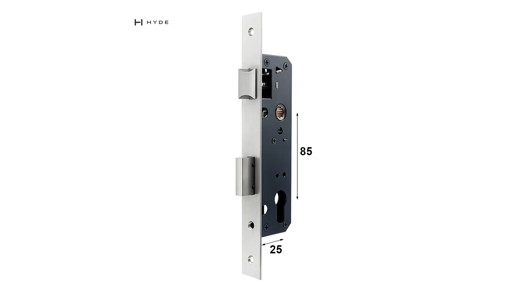 LC8525 mortise lock case, original catalog photograph.
