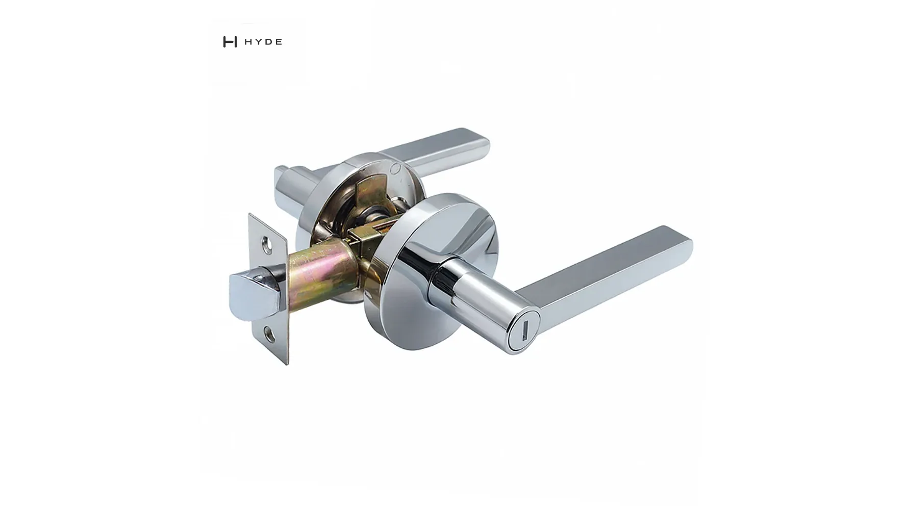 An LH853 lever set in chrome and black on a plain field. The lever is zinc alloy; the chassis behind it is solid steel, zinc plated, and that division is most of what the cycle figure is about.