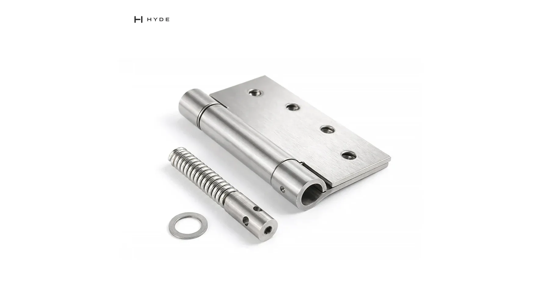 SSH023 stainless steel spring hinge with its spring withdrawn, original catalog photograph.