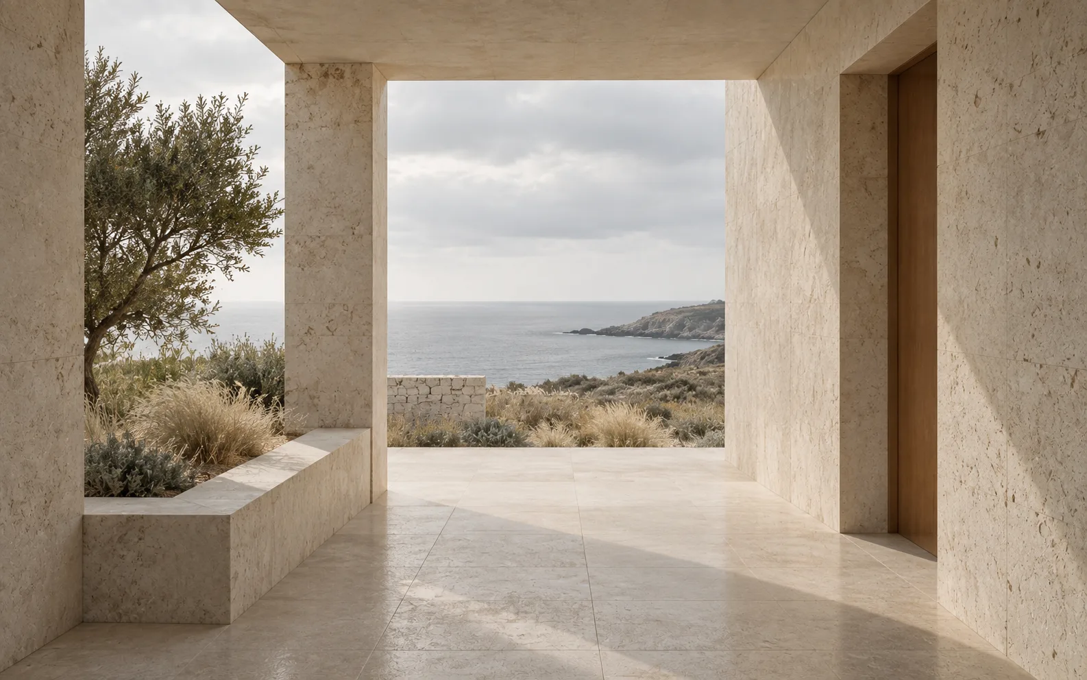 A limestone vestibule open to the sea
