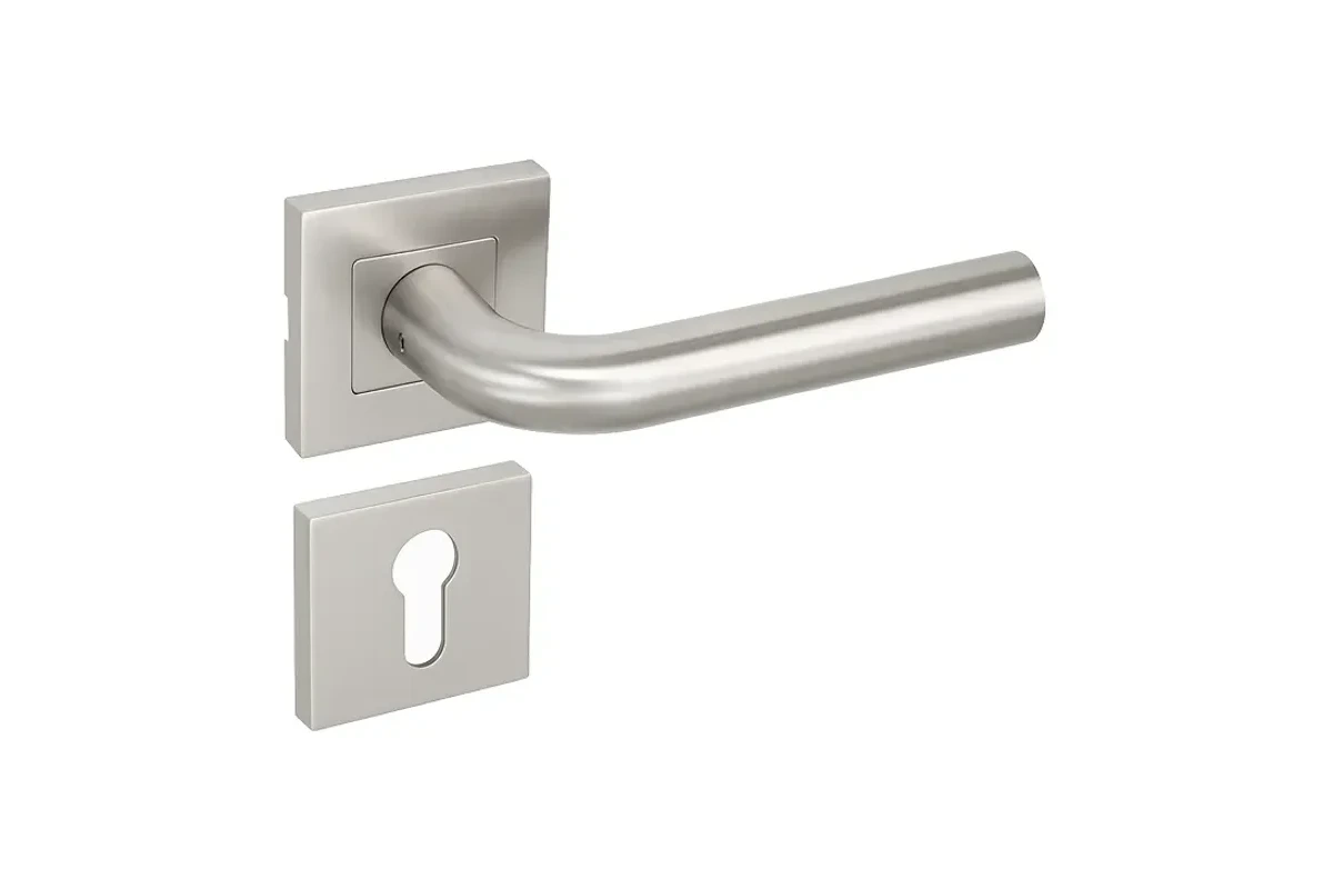 Original catalogue photograph of a stainless-steel lever handle