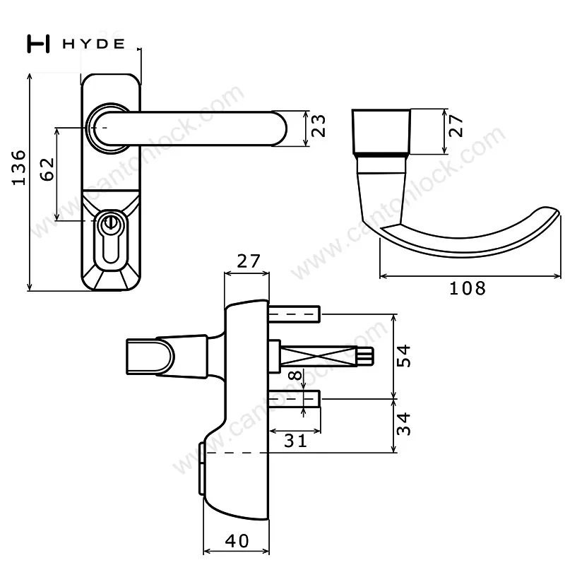 Hyland 039 panic exit device, view 2