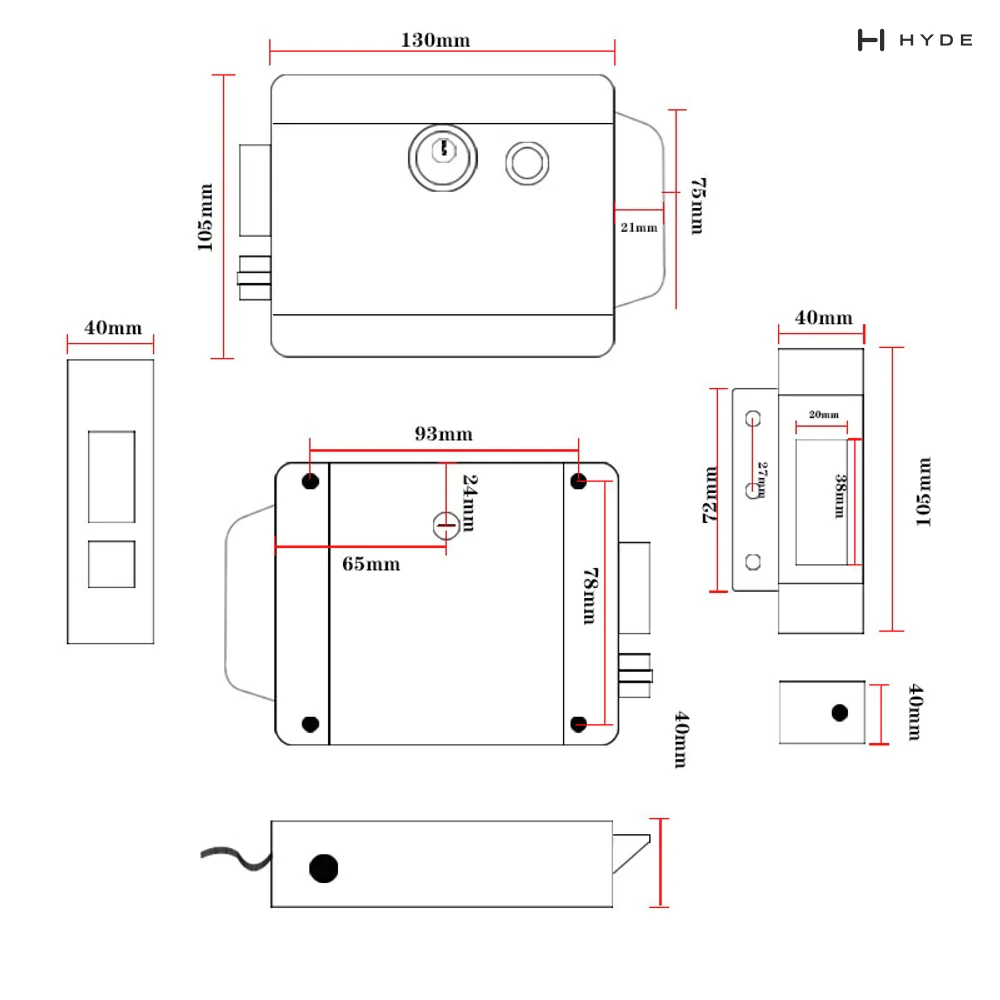 Hyland 1073D MB Night Latch And Rim Lock, view 6