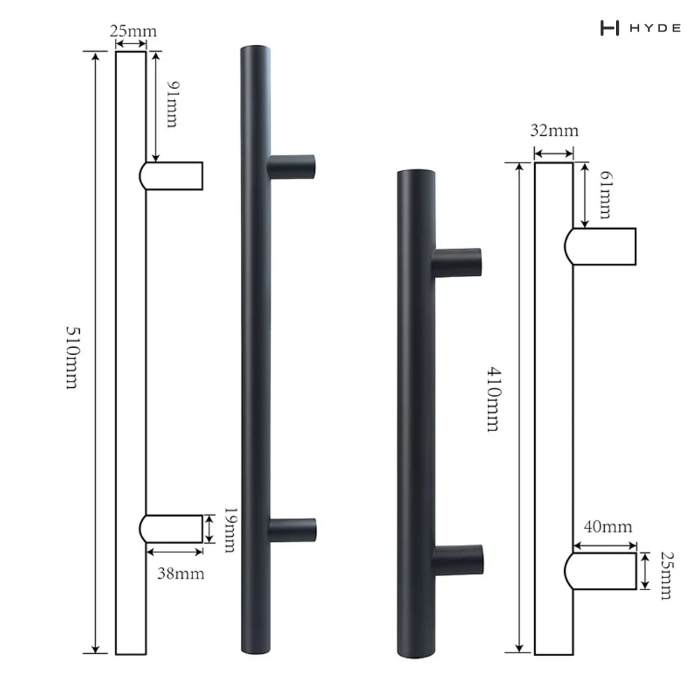 Hyland 108 Glass Door Handle, view 2