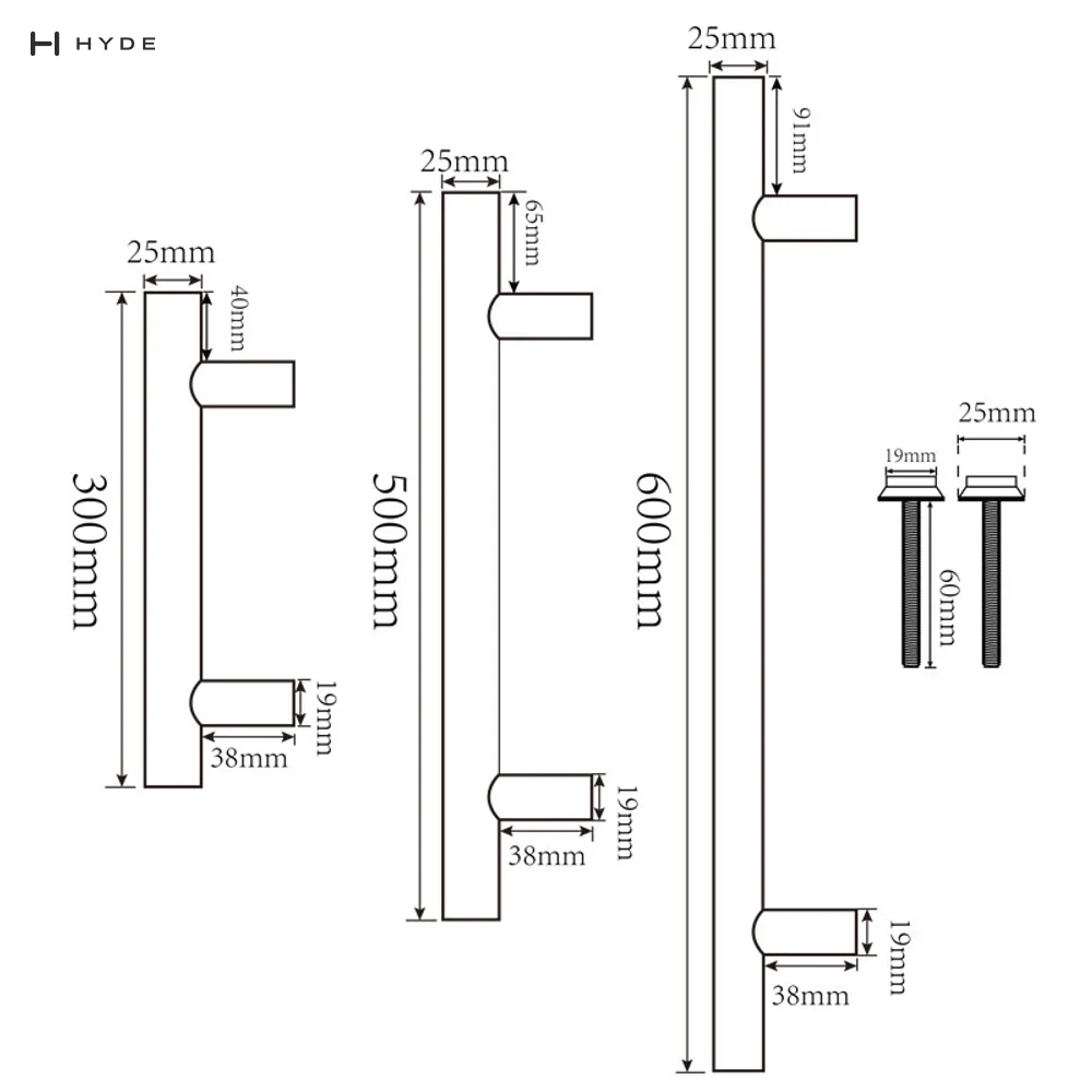 Hyland 108 Glass Door Handle, view 5