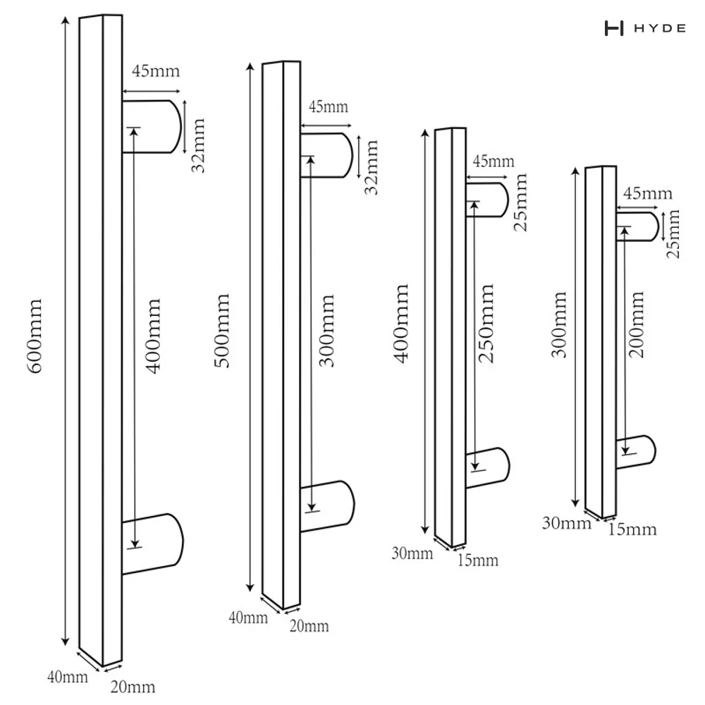 Hyland 109 Glass Door Handle, view 3