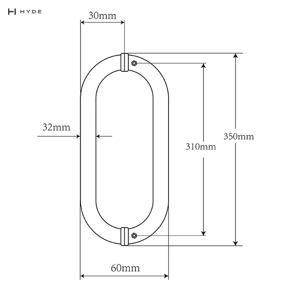 Hyland 112 Glass Door Handle, view 3
