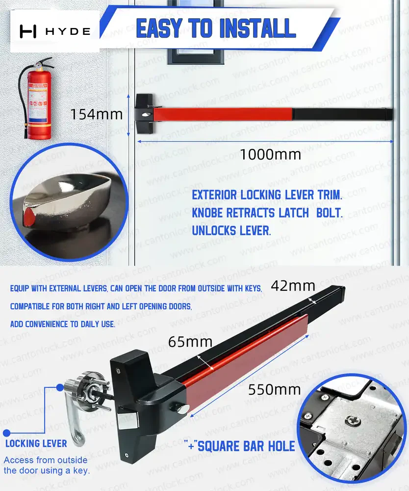 Hyland 301 panic exit device, view 4
