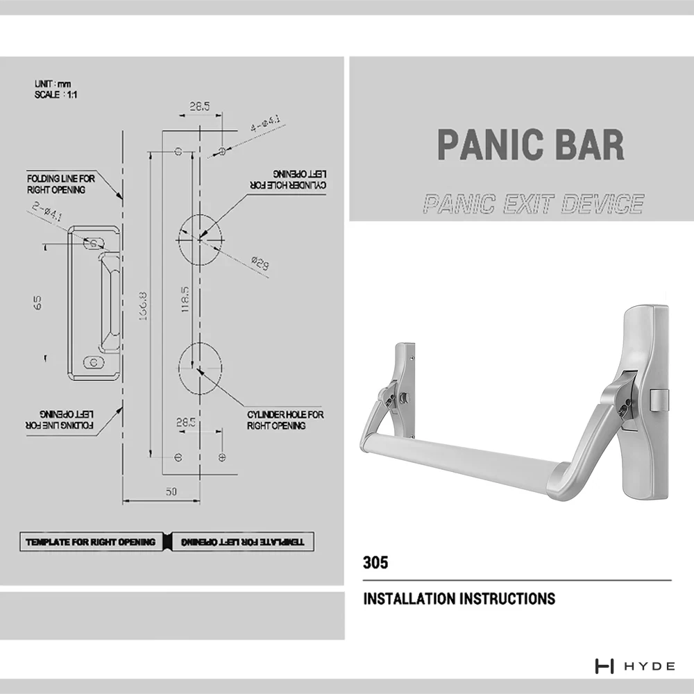 Hyland 305 Fire Door Panic Exit Device, view 6