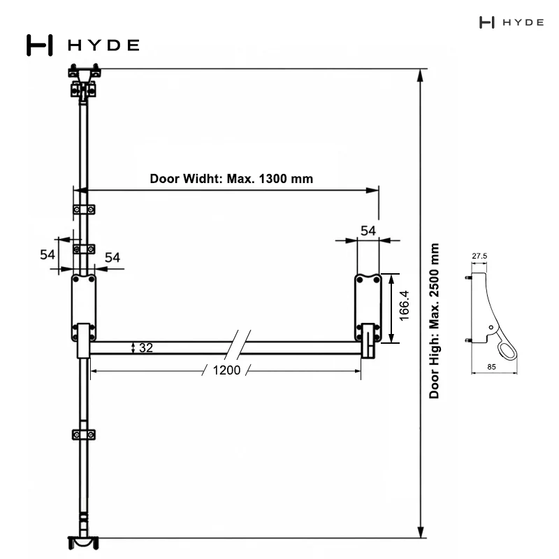 Hyland 306-D Double Door Panic Exit Device, view 5