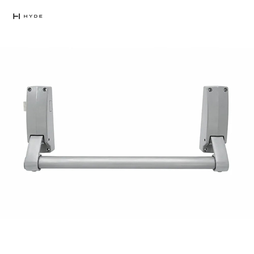 Hyland 308-S front elevation: two end cases and the push bar between them