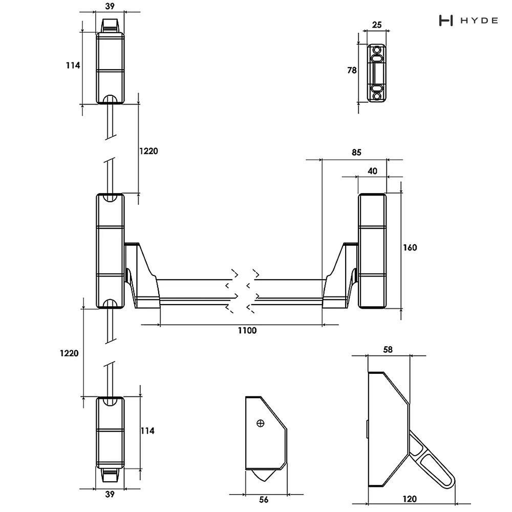 Hyland 309-D Double Door Panic Exit Device, view 5