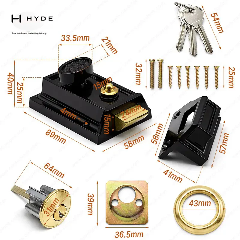 Hyland 564 MB night latch and rim lock, view 6