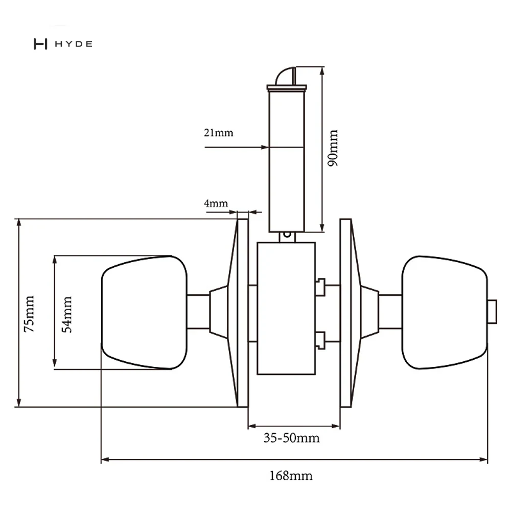 Hyland 5831-90mm grey Tubular Lock, view 2