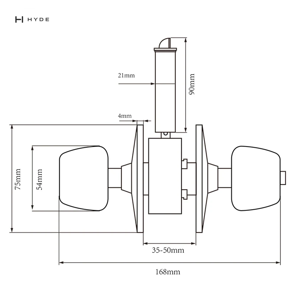 Hyland 5831-90mm white Tubular Lock, view 5