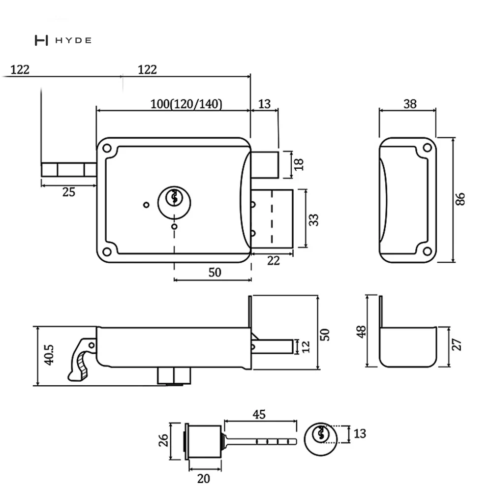 Hyland 5835 Night Latch And Rim Lock, view 5