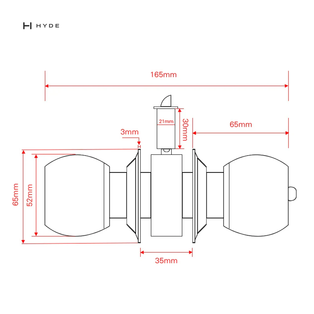 Hyland 587 MBBK Light Duty Cylindrical Lock, view 4