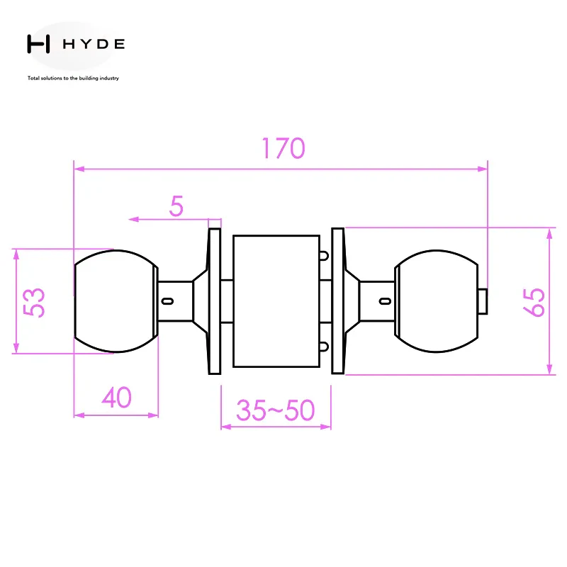 Hyland 587 SSET light duty cylindrical lock, view 3