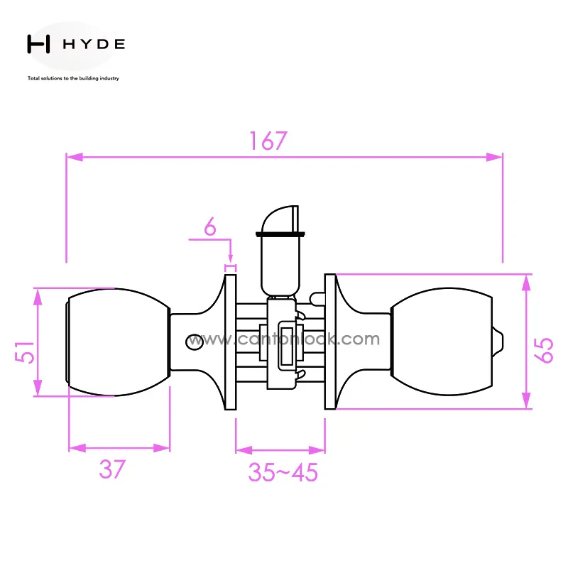 Hyland 595 ACET tubular lock, view 4