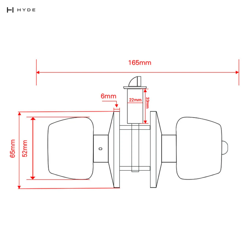 Hyland 598 SNBK Tubular Lock, view 3