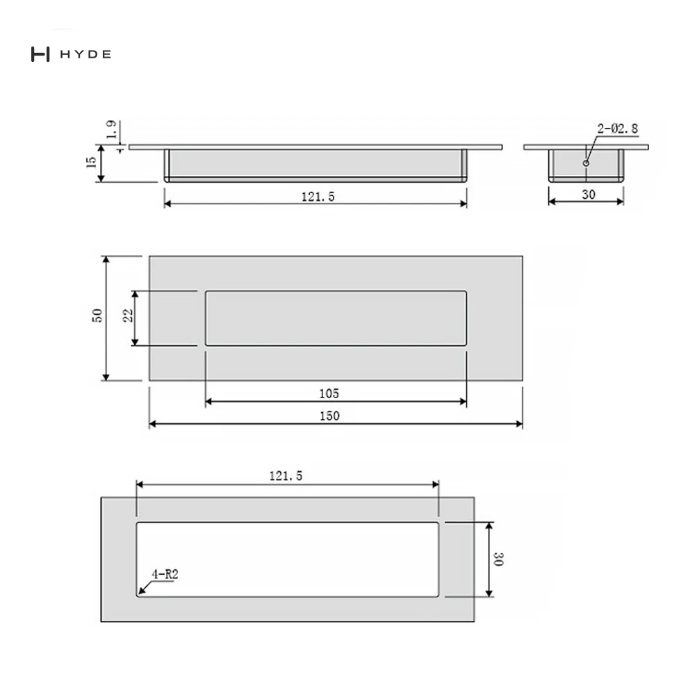 Hyland 600 Concealed Sliding Door Handle, view 2