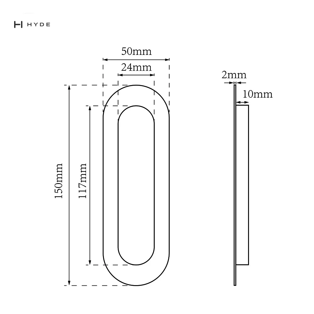 Hyland 600 Concealed Sliding Door Handle, view 5