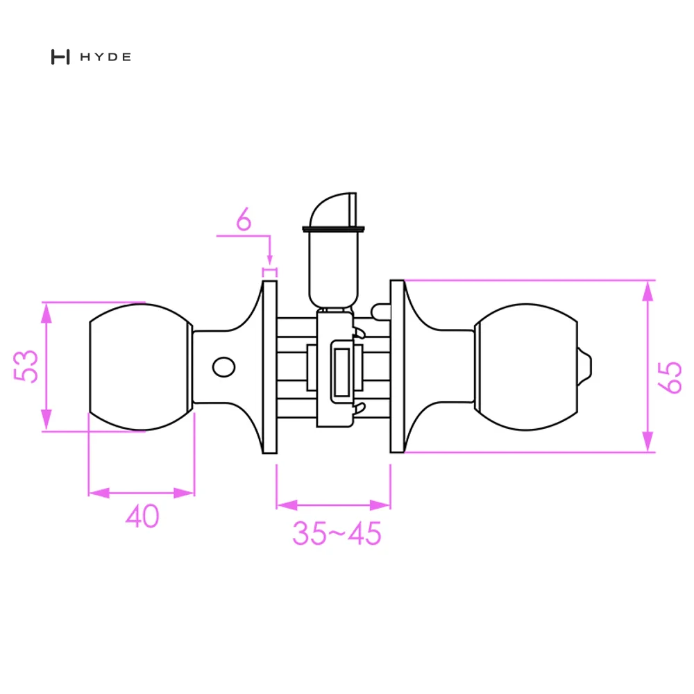 Hyland 607 PBBK Tubular Lock, view 7