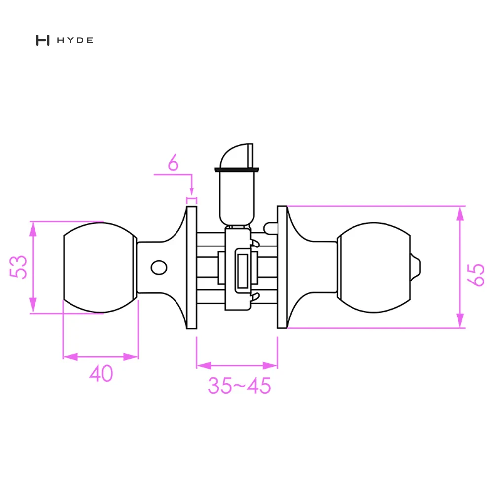Hyland 607 SSBK Tubular Lock, view 7