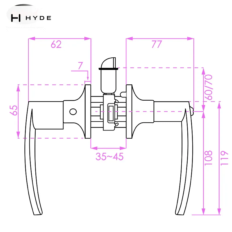 Hyland 6491ABET lever handle, view 4
