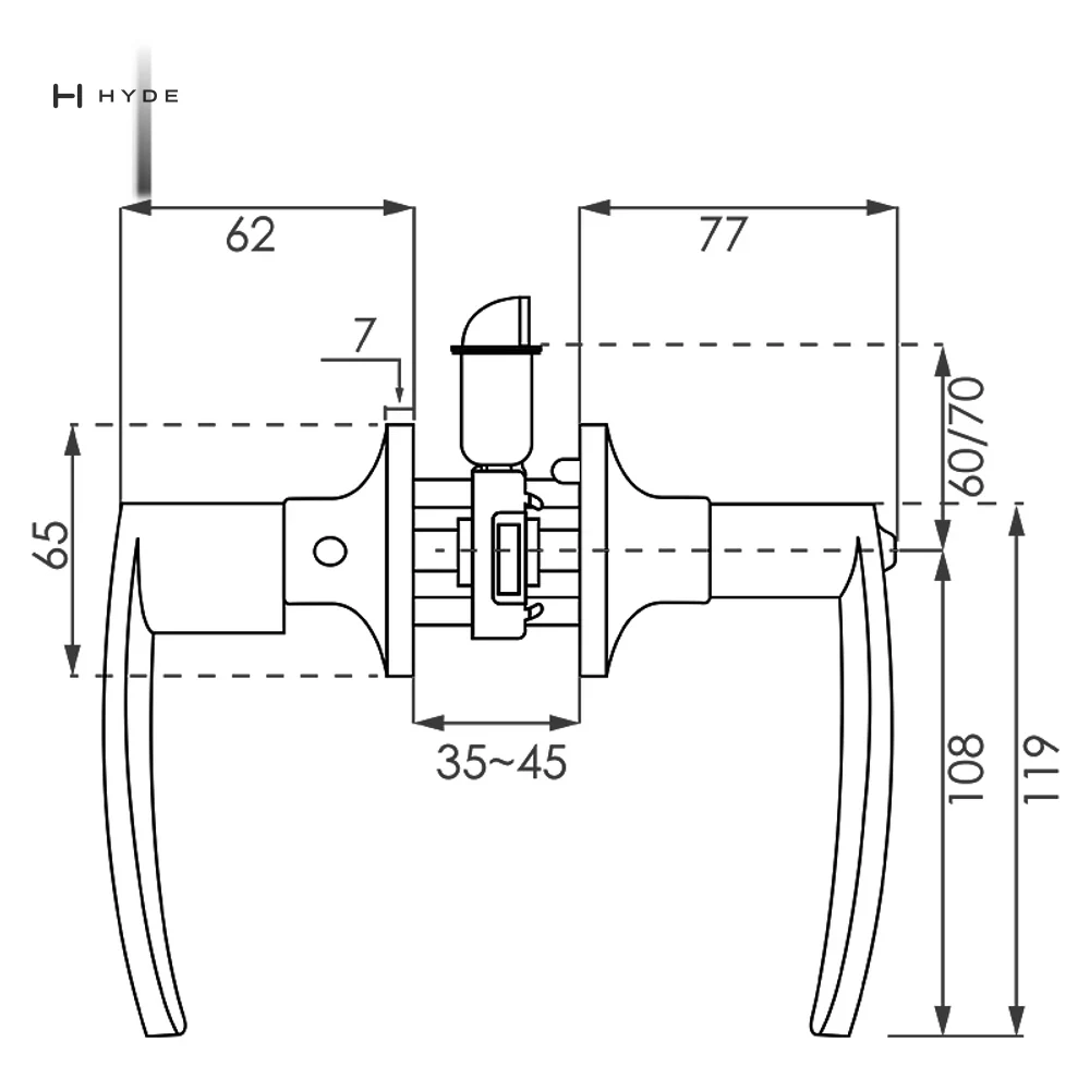 Hyland 6491ABET Lever Handle, view 5