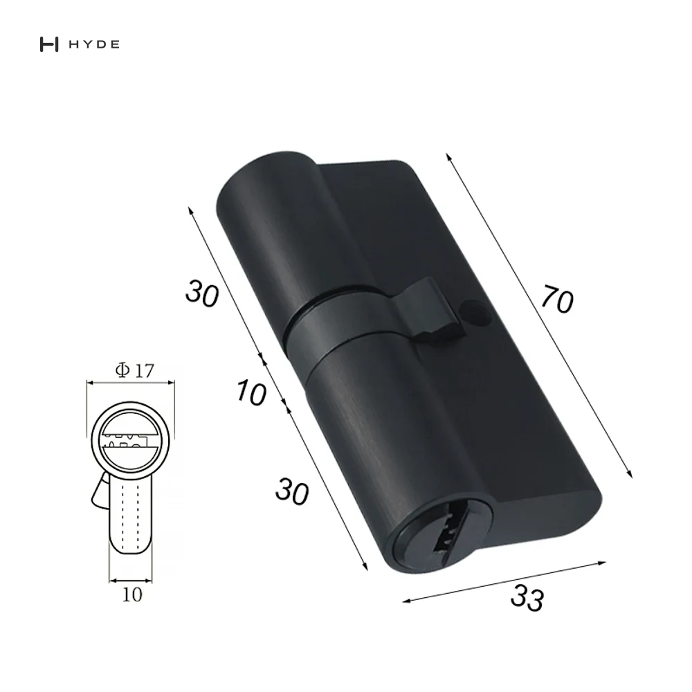 Hyland 70 MBDK CP Lock Cylinder, view 3