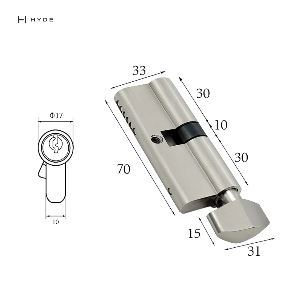 Hyland 70 SNKT-2 Lock Cylinder, view 4