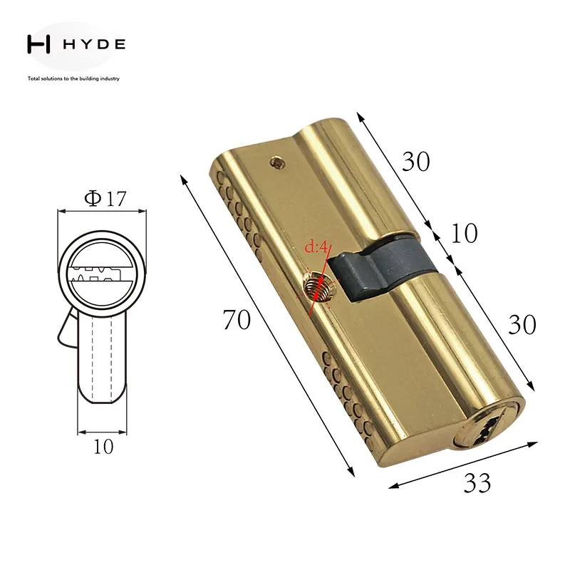 Hyland 70PB ANTI-THEFT lock cylinder, view 2