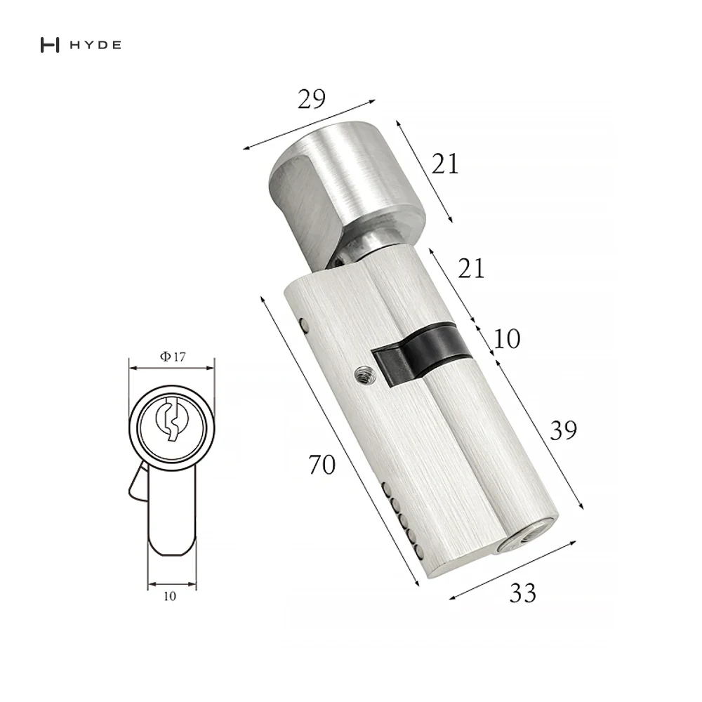 Hyland 70SNKT-3 Lock Cylinder, view 3