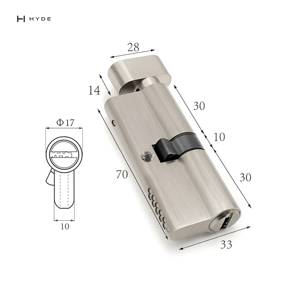 Hyland 70SNKT CP-ANTI-THEFT Lock Cylinder, view 2