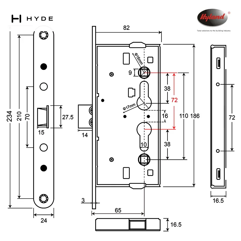 Hyland 72 panic exit device, view 3