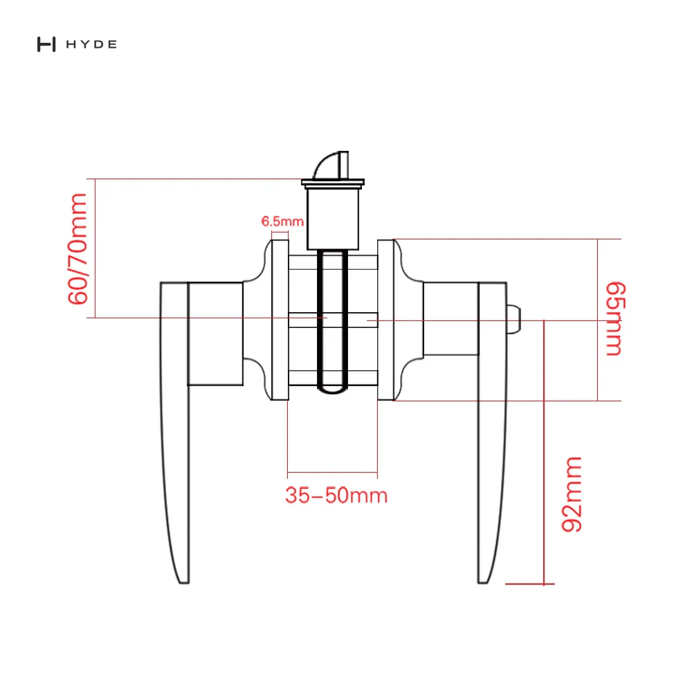 Hyland 808 SNET Lever Handle, view 3