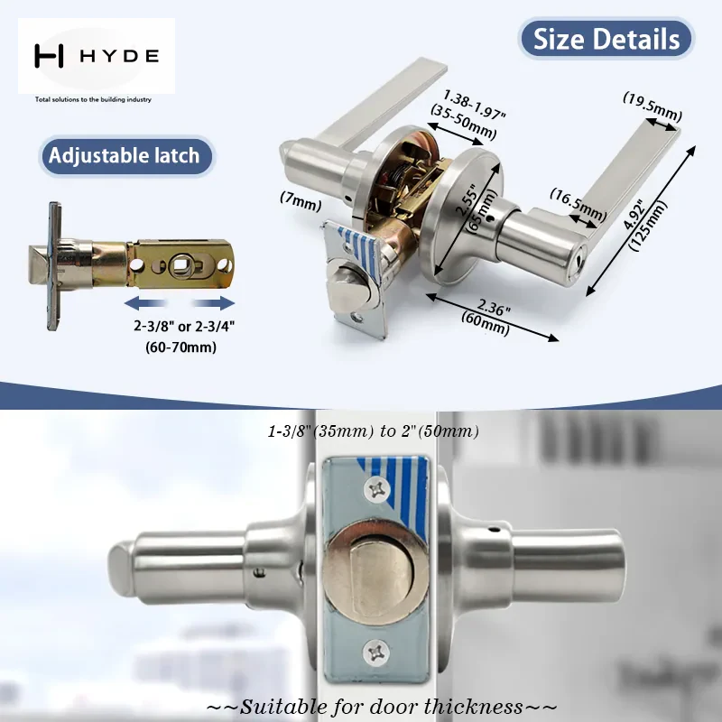 Hyland 853 SNBK lever handle, view 3
