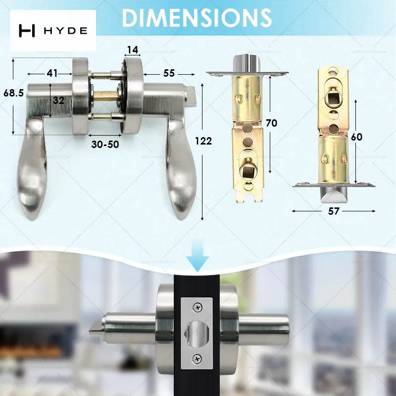 Hyland 8826 SNET lever handle, view 2