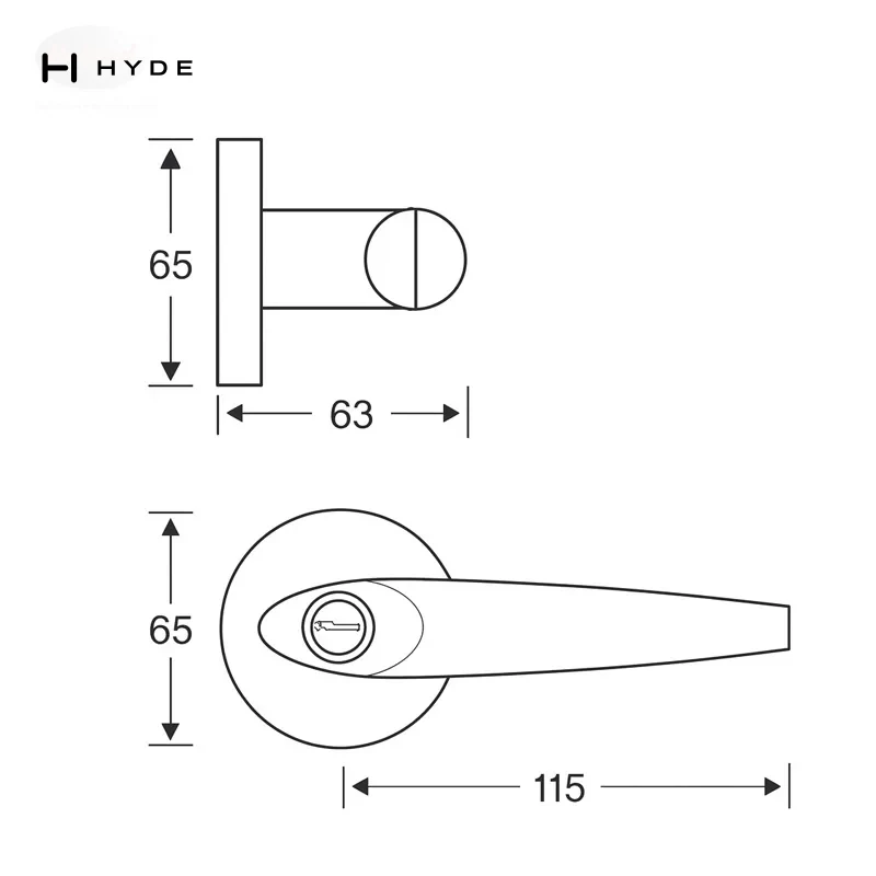 Hyland 8827 SSET lever handle, view 2