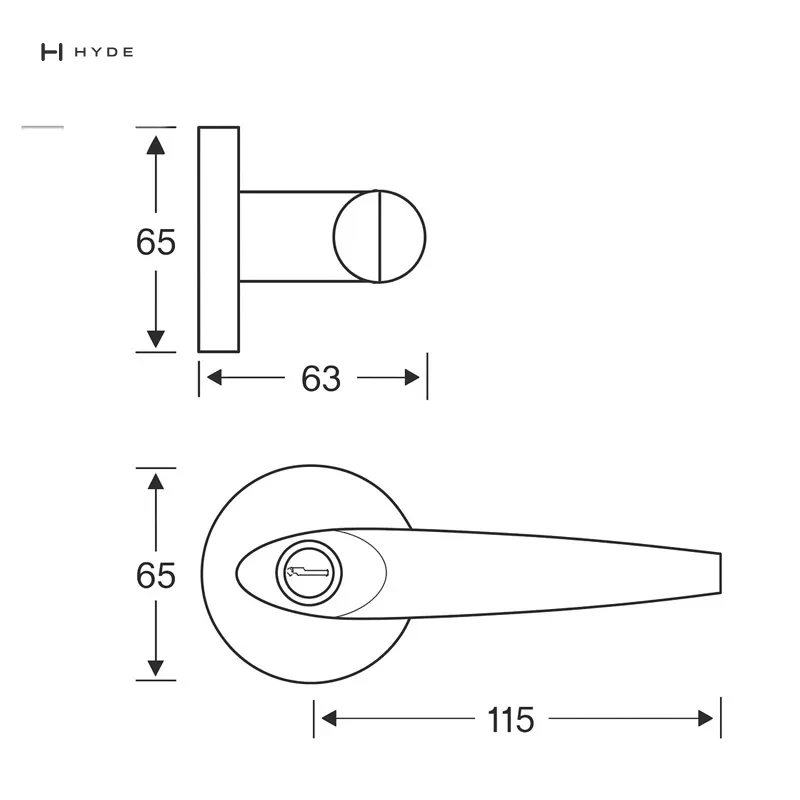 Hyland 8827 SSET lever handle, view 2
